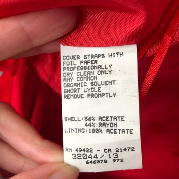 JESSICA McClintock  Vintage Red Satin Mini Dress Size 9/10 - Picture 7 of 7